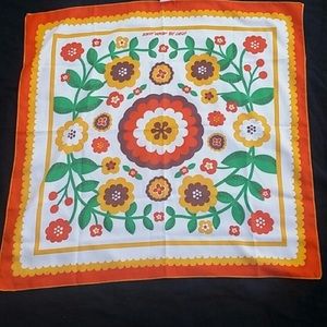 Lush knot wrap recycled scarf - orange and flowers